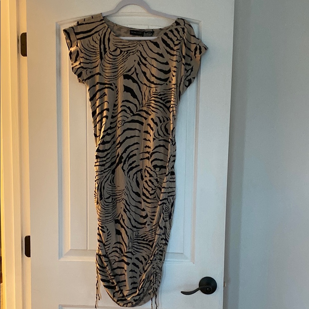 Zebra Print Ruched Dress